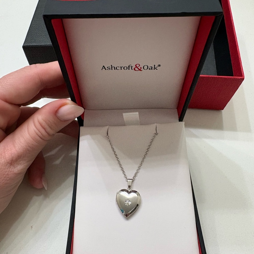 Silver Heart Pendant Necklace Locket Ashcroft & Oak